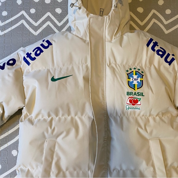 Brasil Brazil thick warm winter waterproof soccer running Puffer Jacket M - Picture 2 of 16